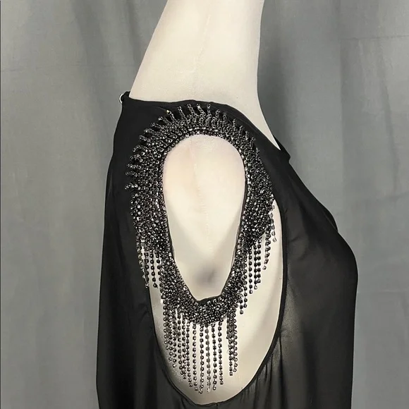 Haute Hippie Black Embellished Tank Top - Picture 3 of 4